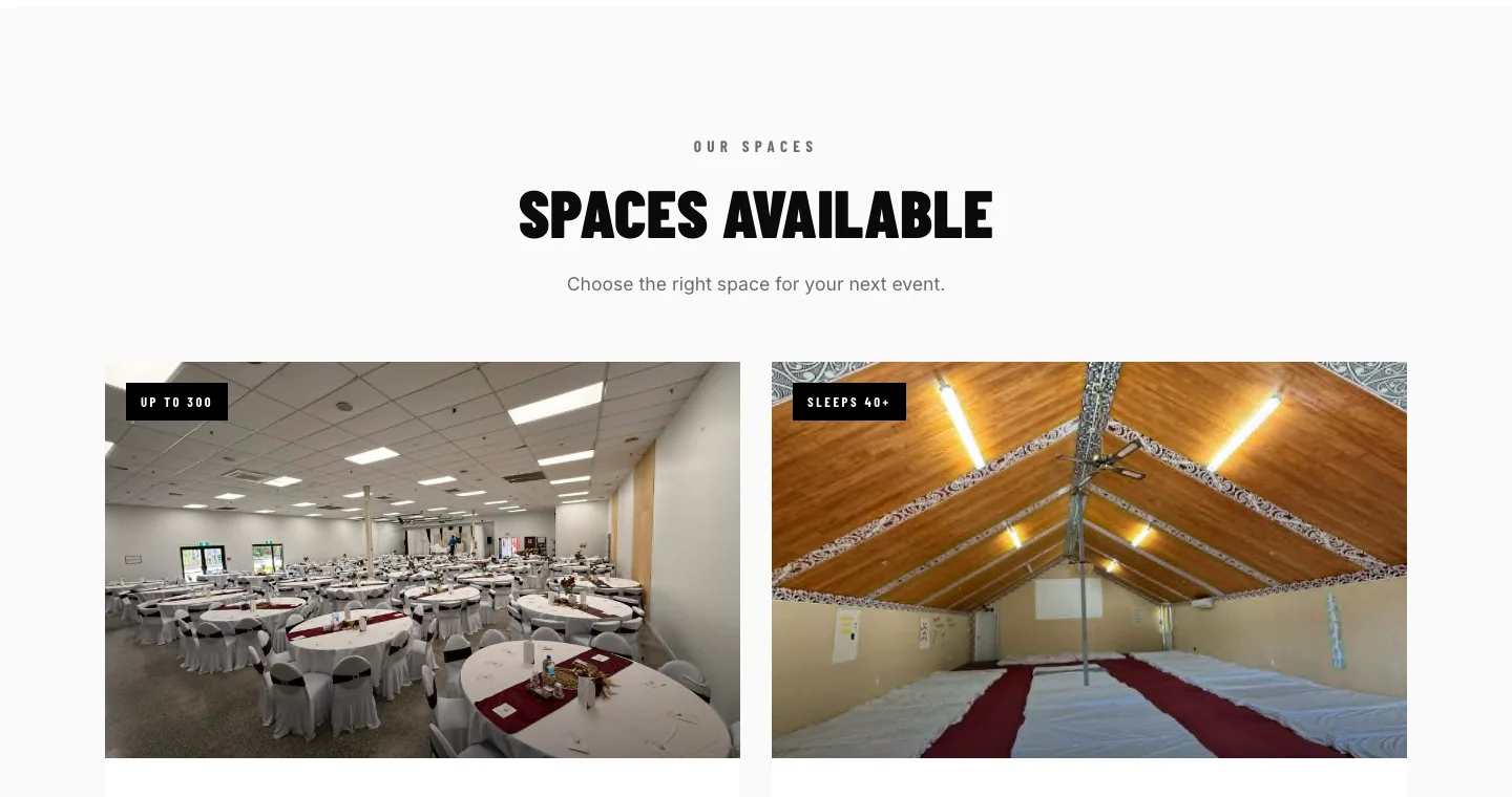 Venue spaces and pricing